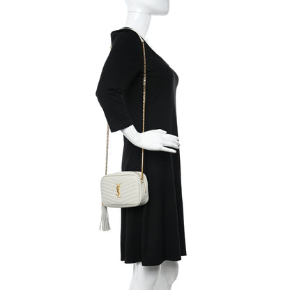 Saint Laurent Grain De Poudre Matelasse Monogram Mini Lou Camera Bag Crema Soft 2 of 11