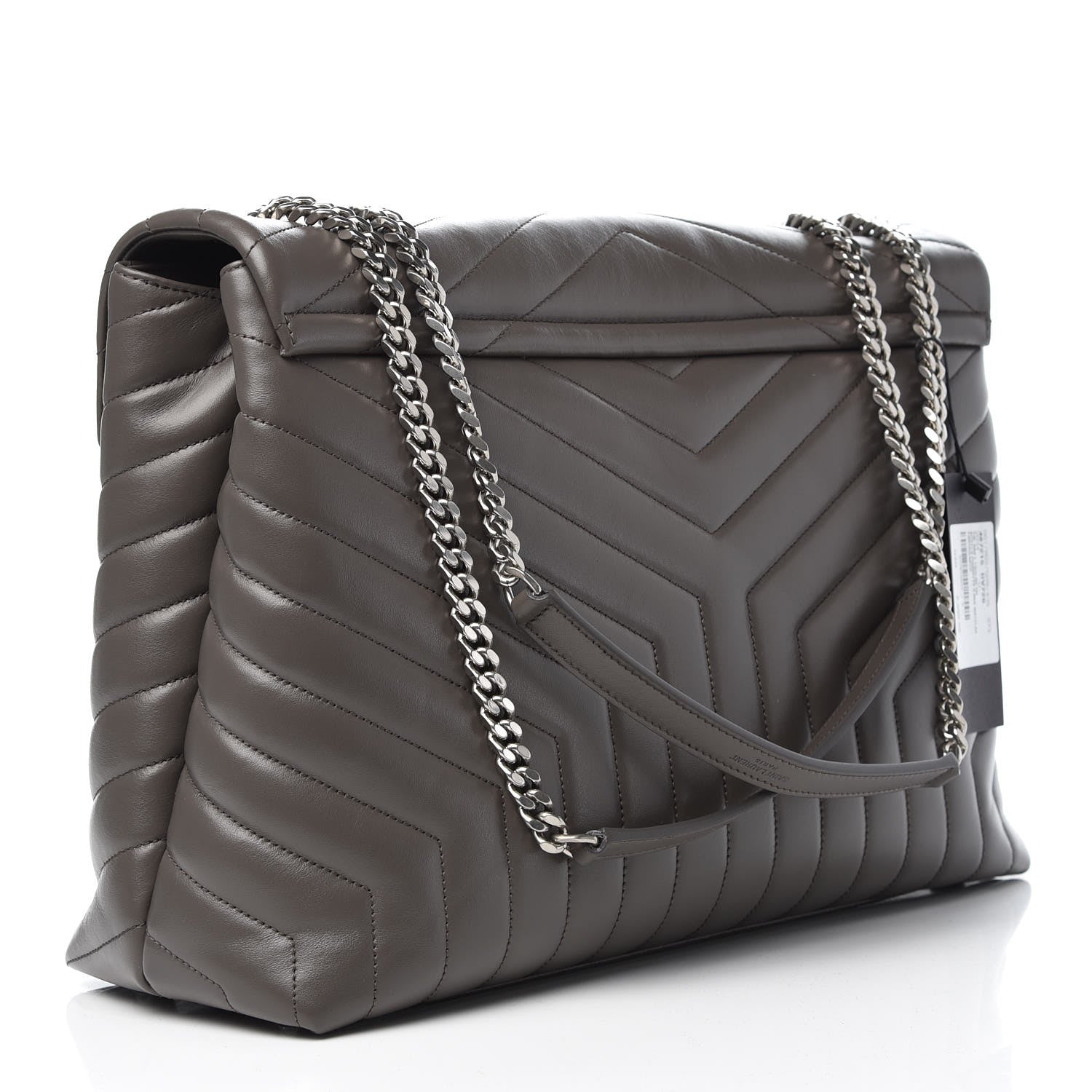 Saint Laurent Calfskin Y Quilted Monogram Large Loulou Chain Satchel Earth 3 of 7