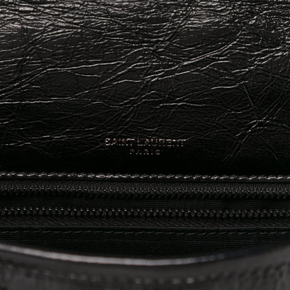 Saint Laurent Crinkled Calfskin Matelasse Monogram Medium Niki Chain Satchel Black 6 of 13