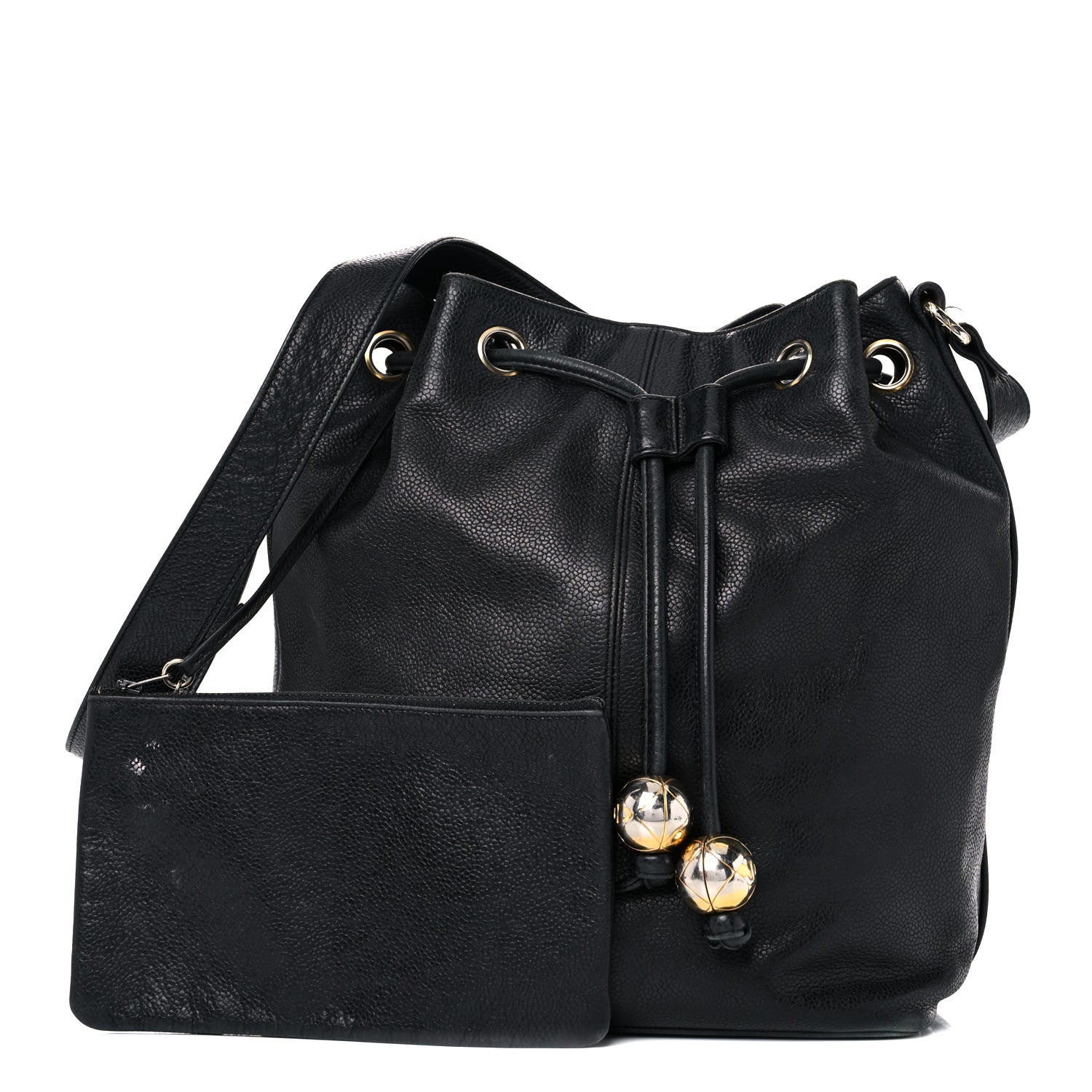 Chanel Caviar Drawstring Shoulder Bag Black 1 of 32