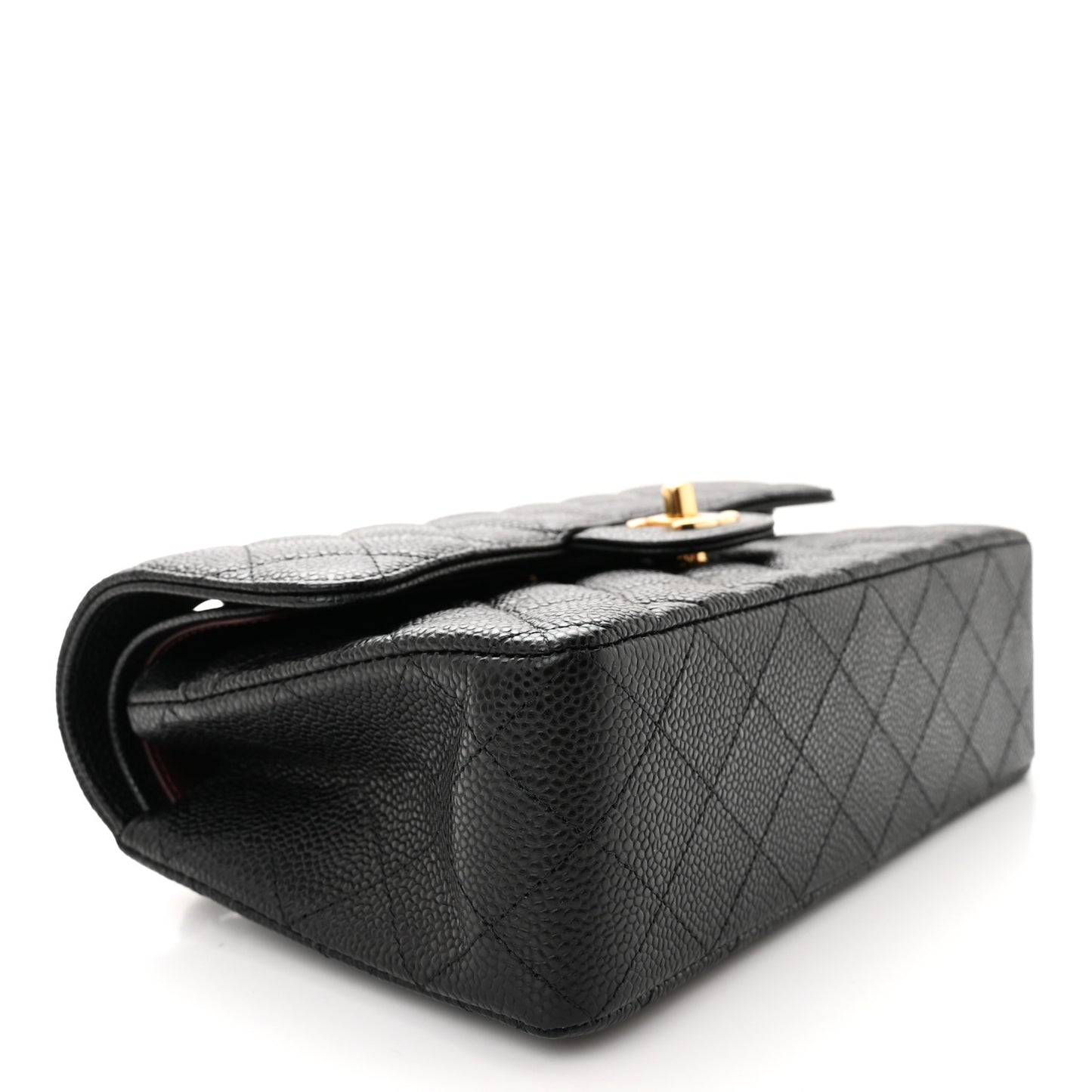 Caviar Quilted Small Double Flap Black