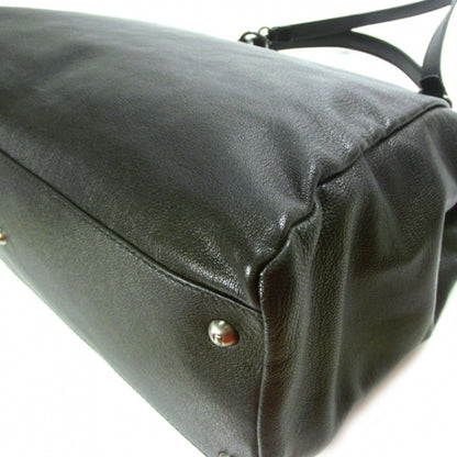 Fendi Goatskin Large Peekaboo Iconic Satchel Black 5 of 12
