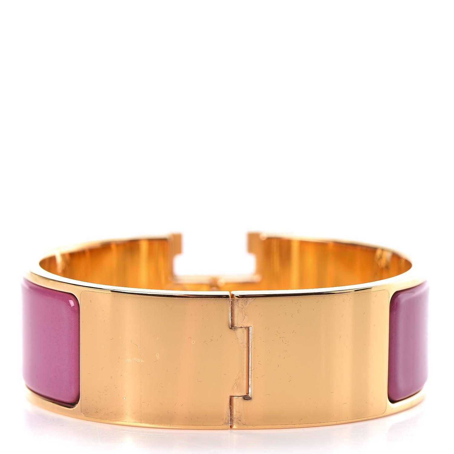 Hermes Enamel Wide Clic Clac H Bracelet PM Rose Azalee 3 of 6