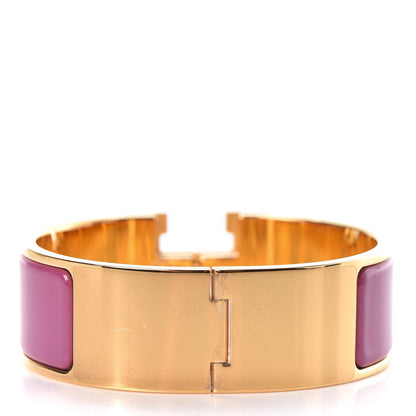Hermes Enamel Wide Clic Clac H Bracelet PM Rose Azalee 3 of 6