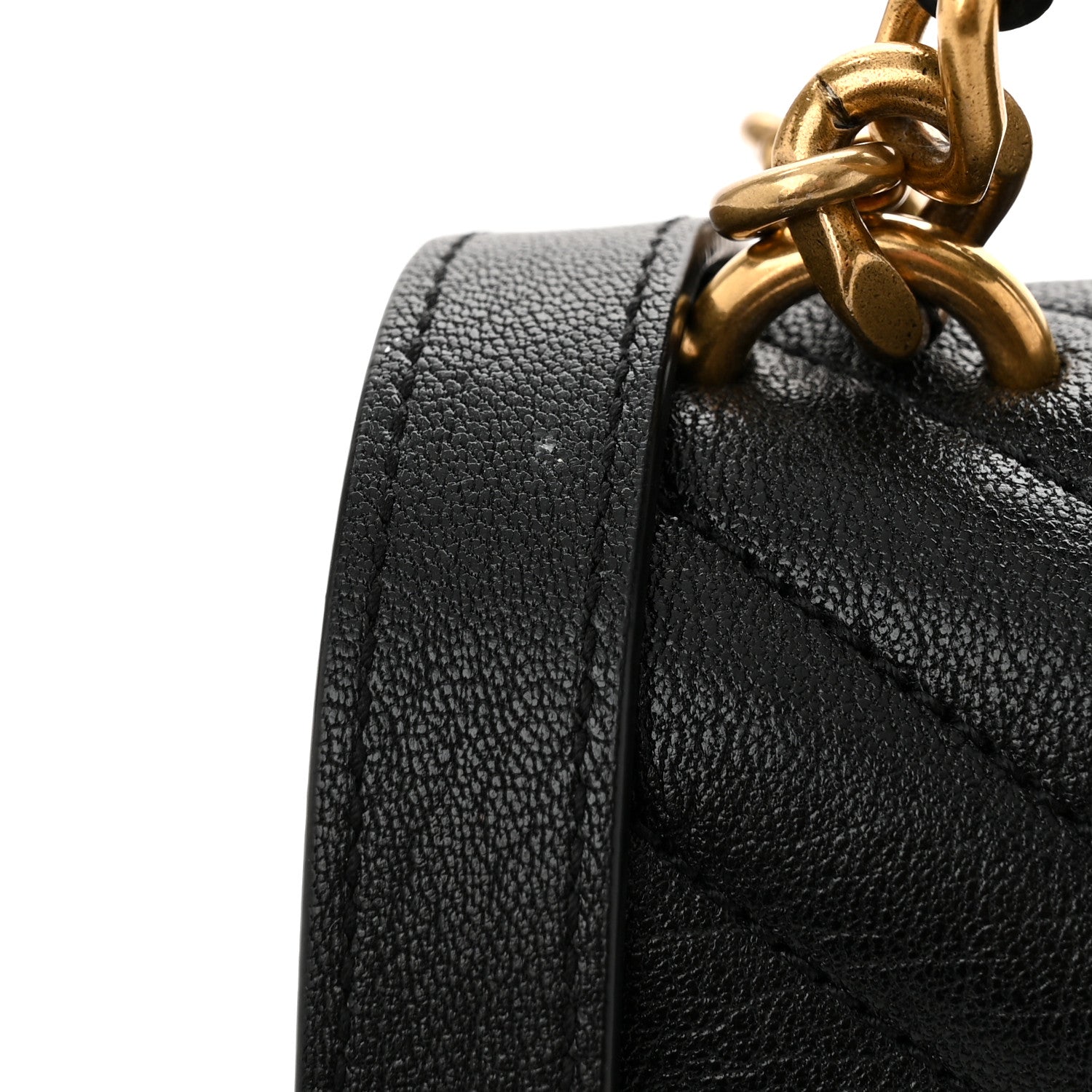 Saint Laurent Sheepskin Matelasse Chevron Monogram Medium College Bag Black 11 of 11