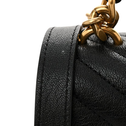 Saint Laurent Sheepskin Matelasse Chevron Monogram Medium College Bag Black 11 of 11