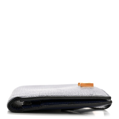 Hermes Chevre Mysore Bearn Compact Wallet Bleu Encre 9 of 12