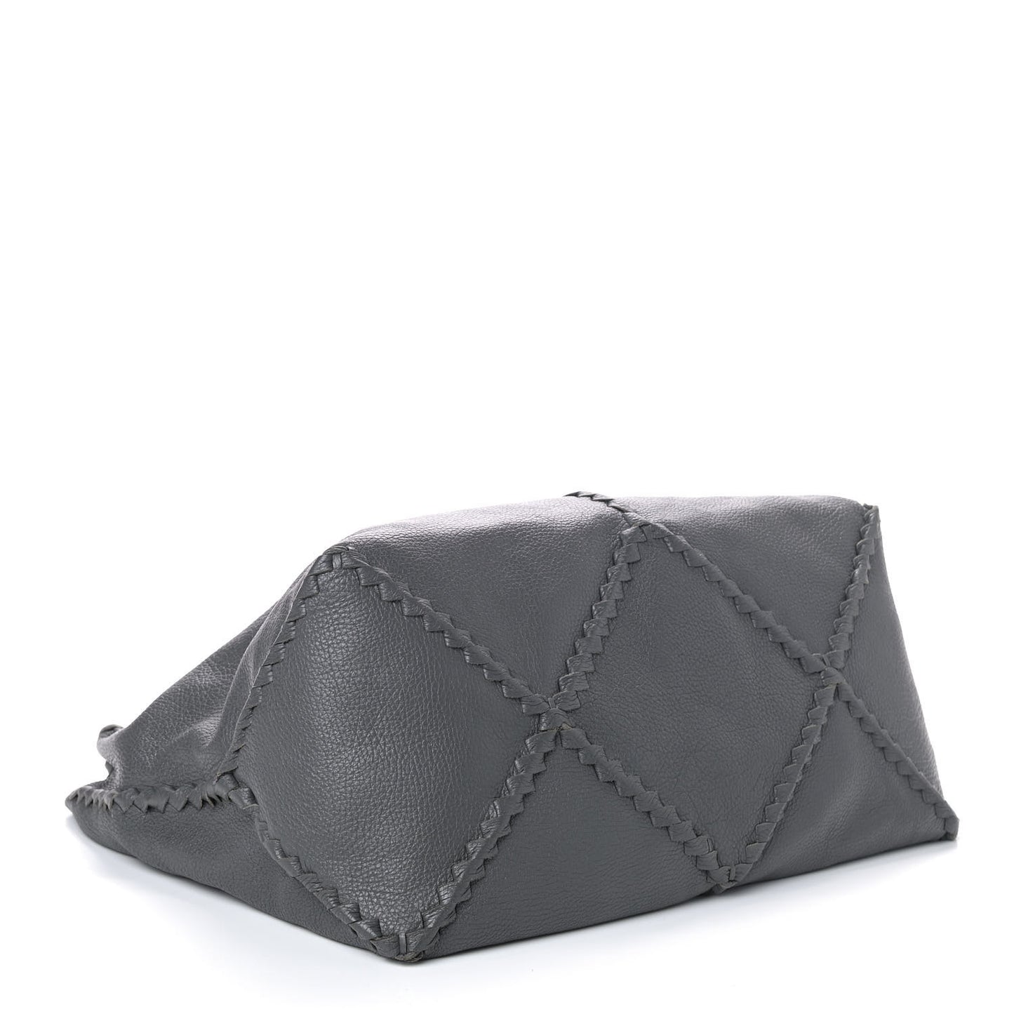 Washed Cervo Deerskin Shoulder Bag New Light Grey