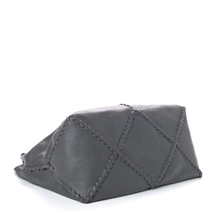Bottega Veneta Washed Cervo Deerskin Shoulder Bag New Light Grey 3 of 7