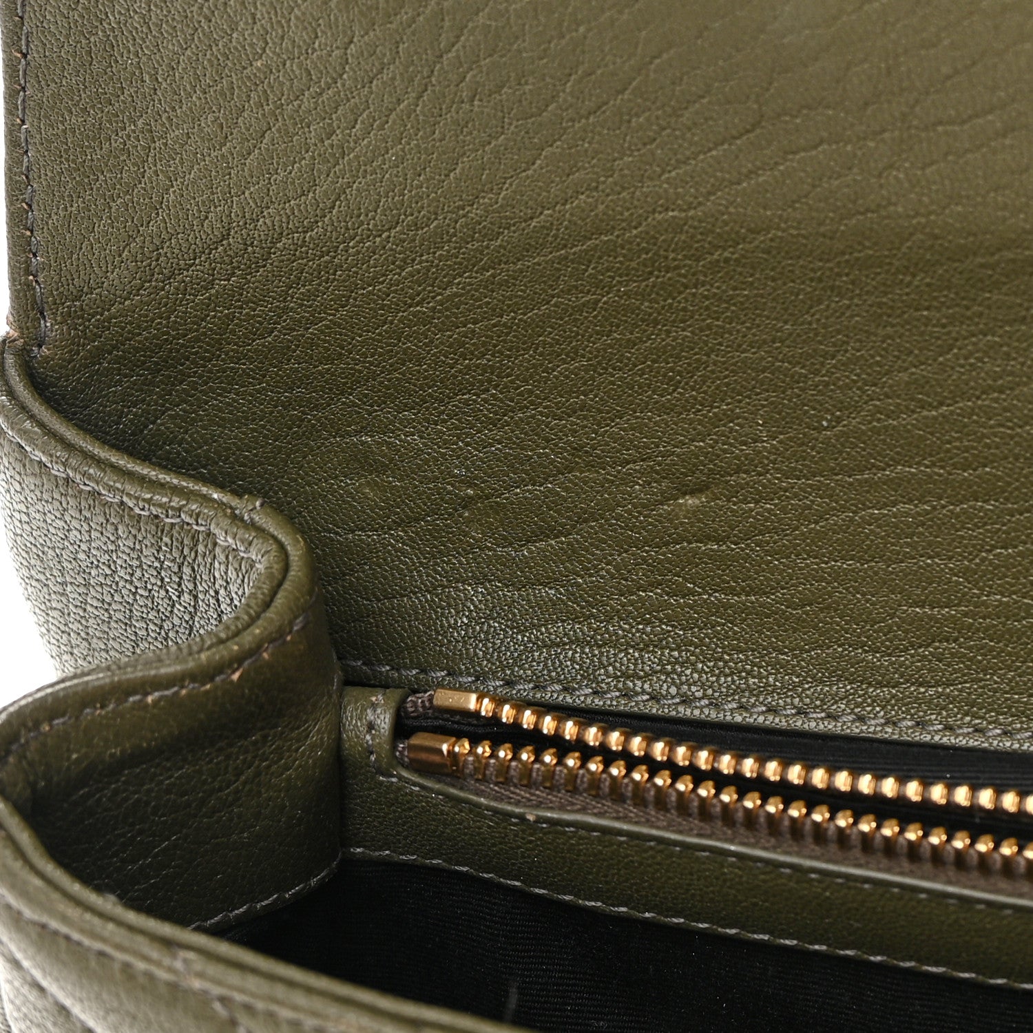 Saint Laurent Sheepskin Matelasse Chevron Monogram Medium College Bag Military Olive 14 of 20