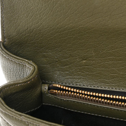 Saint Laurent Sheepskin Matelasse Chevron Monogram Medium College Bag Military Olive 14 of 20