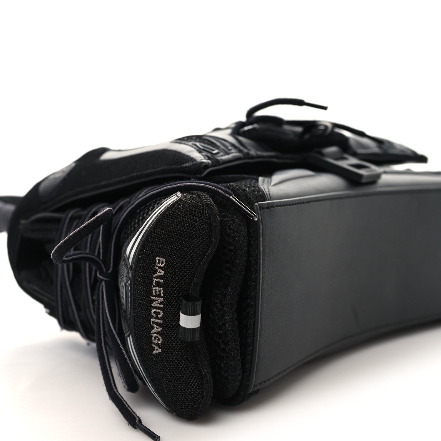 Balenciaga Faux Calfskin Fabric Medium Sneakerhead Top Handle Bag Black 8 of 11