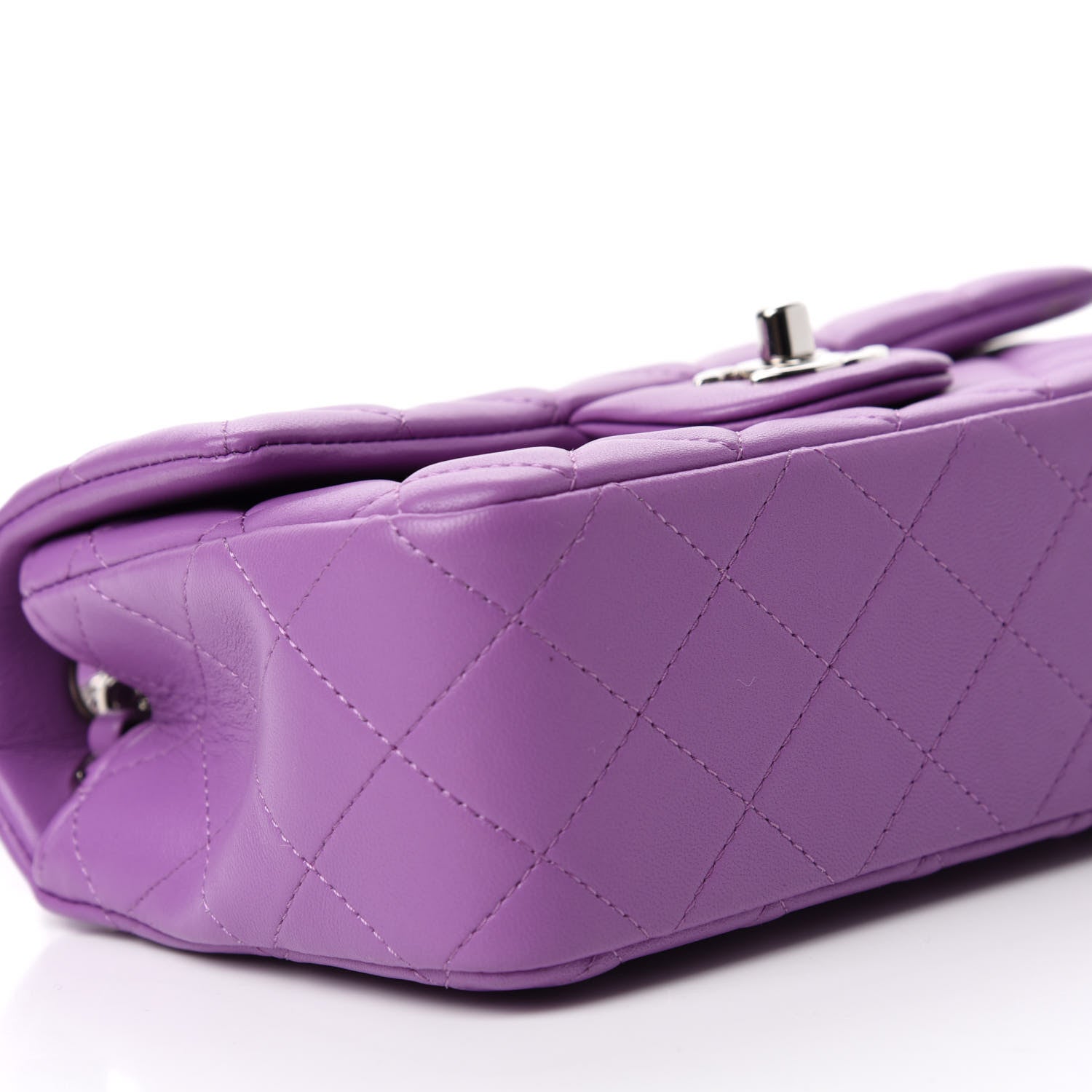 Chanel Lambskin Quilted Mini Rectangular Flap Purple 6 of 12