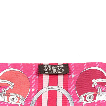 Hermes Silk Tatersale Twilly Fuchsia Rouge Vif Corail 7 of 7
