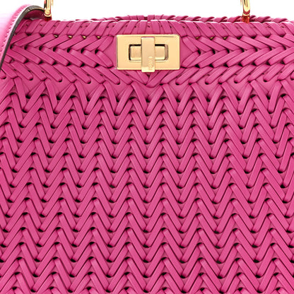 Fendi Vitello King Shiny Nappa Intreccio Petite Peekaboo I SEE U Satchel Ciclamino Pilar 8 of 10