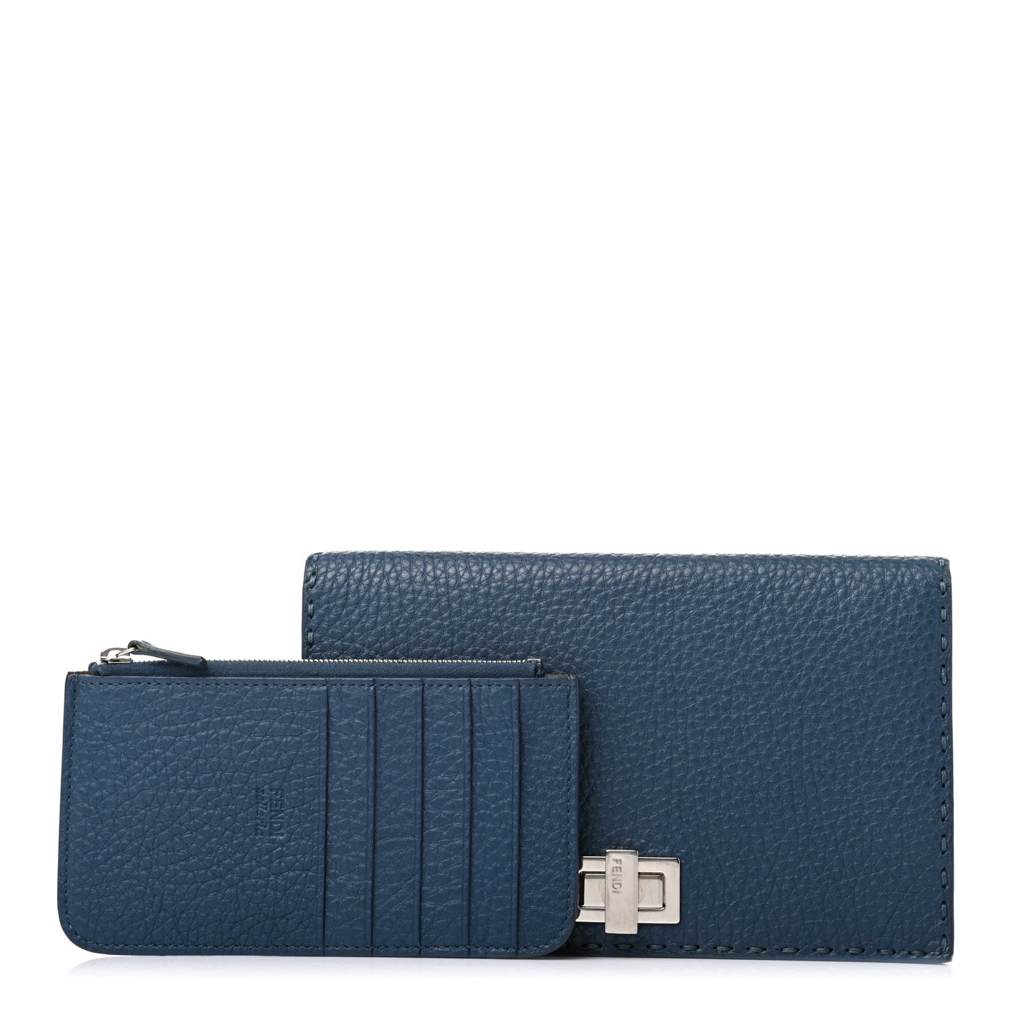 Cuoio Romano Selleria Mini Peekaboo Clutch Wallet Blue Notte