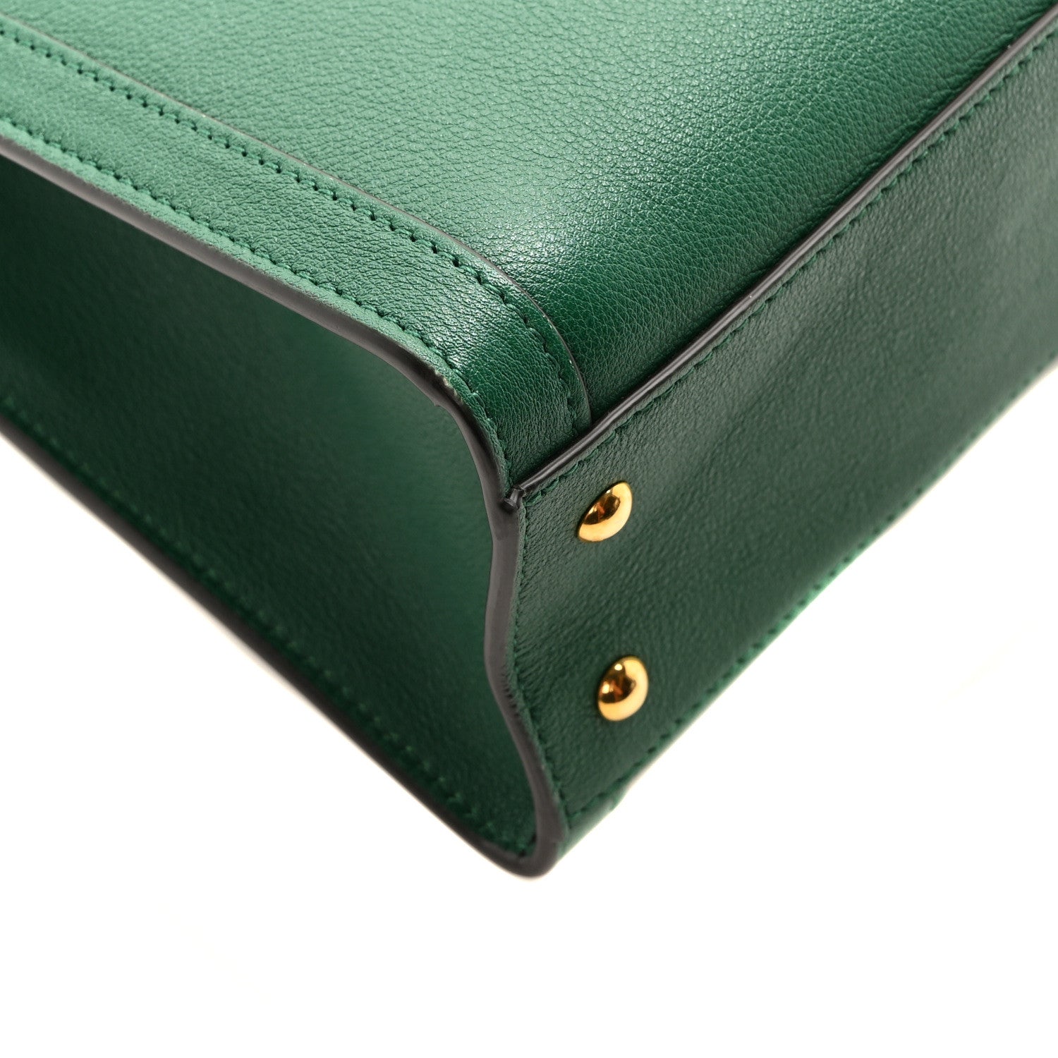 Gucci Wonka Grain Calfskin Small Diana Tote Bag Green Yellow Fluo 9 of 11