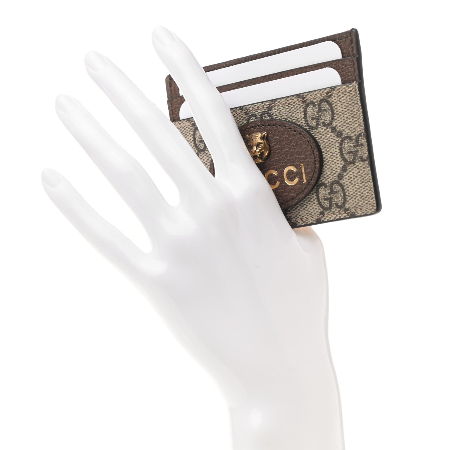 Gucci GG Supreme Monogram Neo Vintage Card Holder Beige Crop New Acero 2 of 7