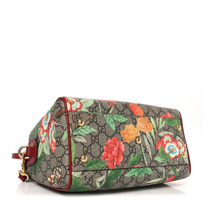 Gucci GG Supreme Monogram Tian Small Boston Beige Multicolor Red 4 of 10