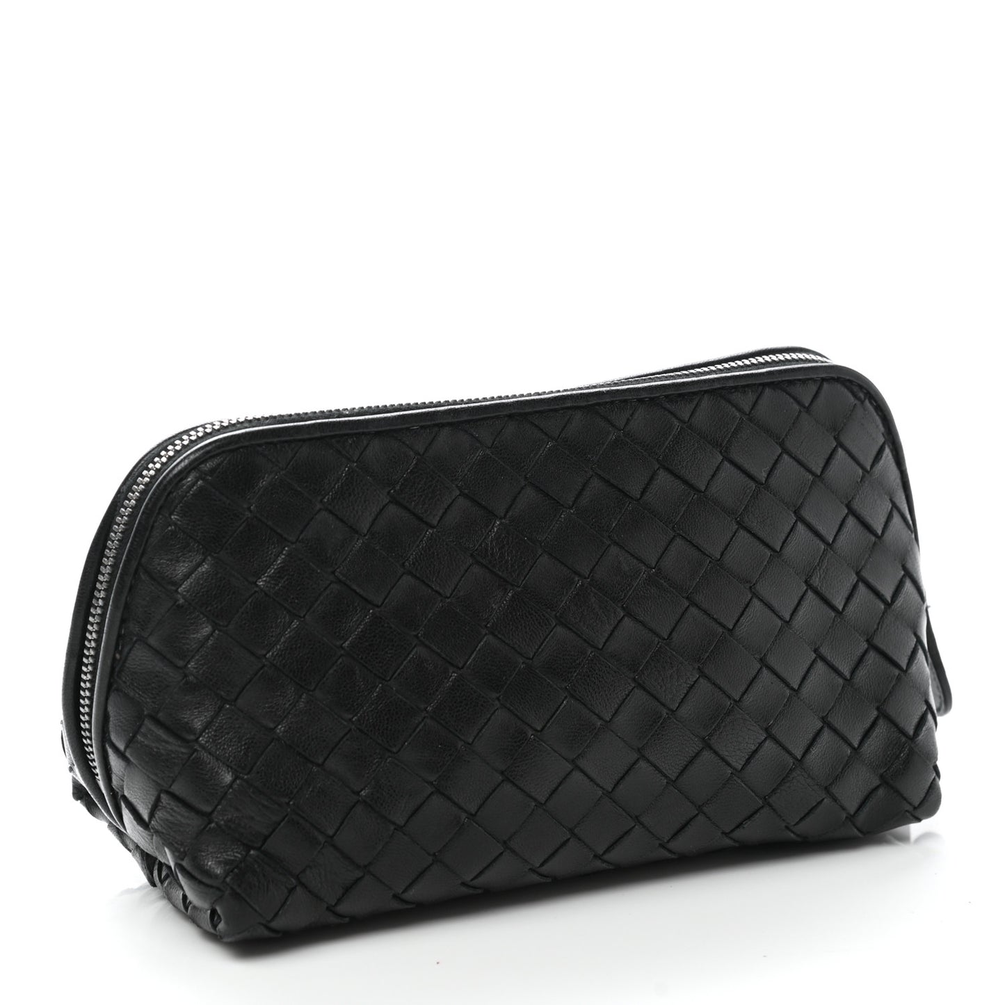 Nappa Intrecciato Small Cosmetic Pouch Black