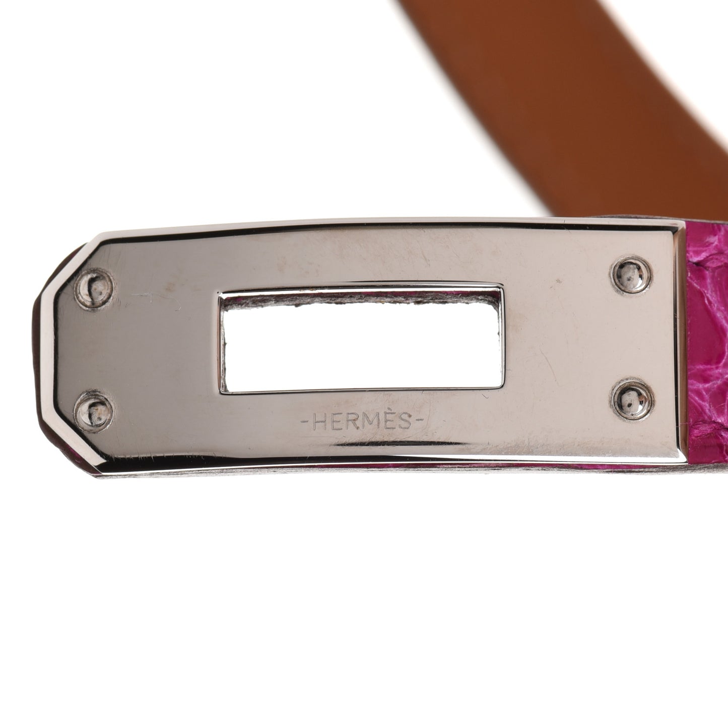 Shiny Alligator Kelly Double Tour Bracelet S Rose Scheherazade