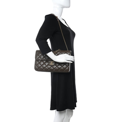 Chanel Glazed Calfskin Quilted Large Perfect Edge Flap Kaki 2 of 10