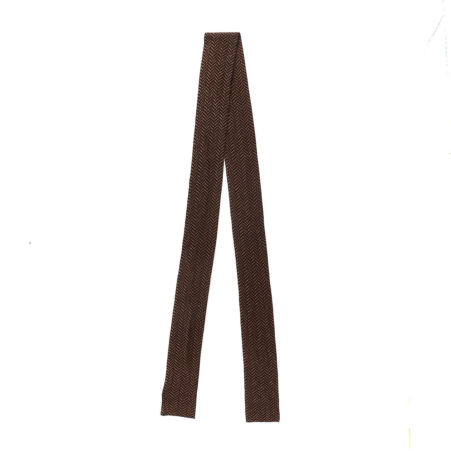 Viscose Polyester Lurex Chevron Skinny Scarf Black Bronze