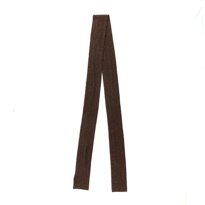 Gucci Viscose Polyester Lurex Chevron Skinny Scarf Black Bronze 4 of 4