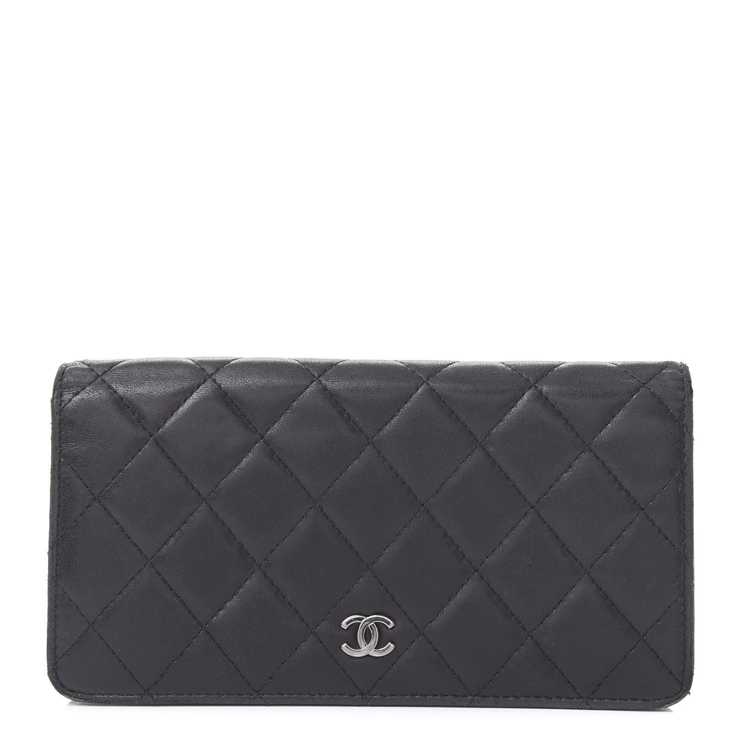 Chanel Lambskin Quilted Yen Wallet Black 1 of 14