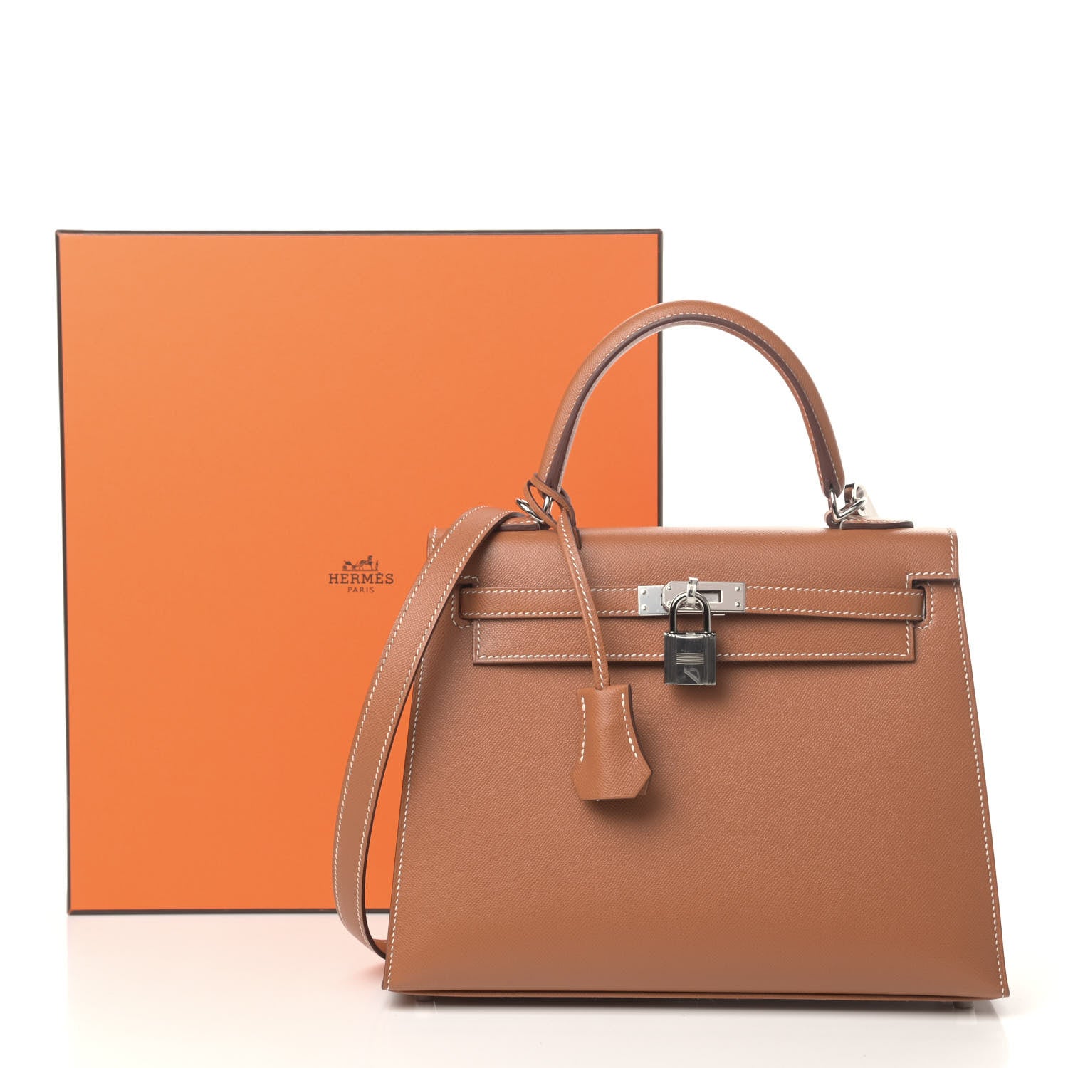 Hermes Madame Calfskin Kelly Sellier 25 Gold 9 of 9