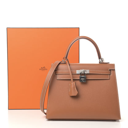 Hermes Madame Calfskin Kelly Sellier 25 Gold 9 of 9