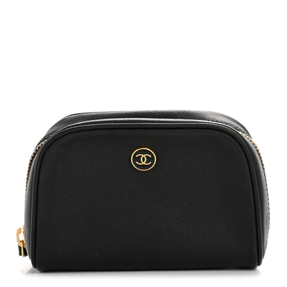 Chanel Grained Calfskin CC Button Cosmetic Case Black 1 of 9