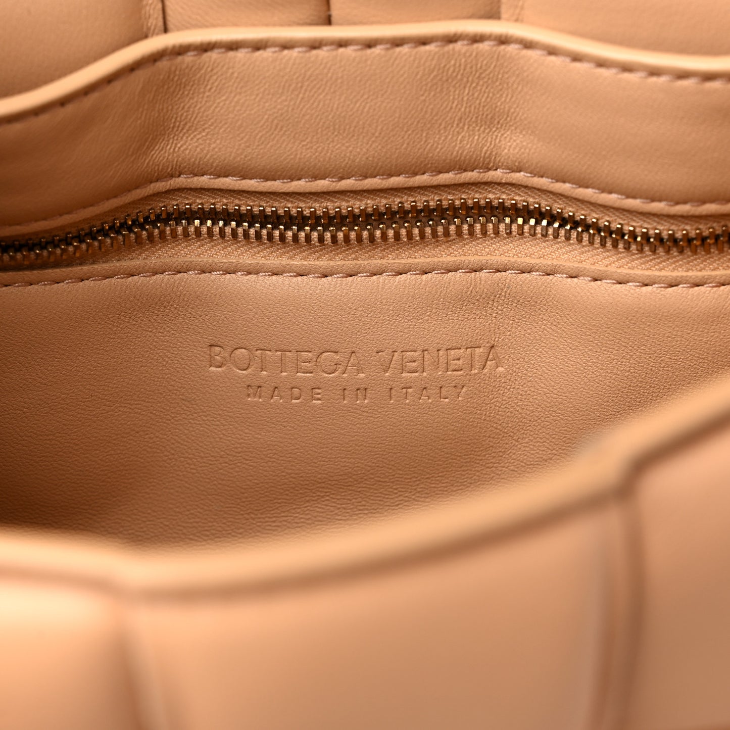 Nappa Maxi Intreccio Padded Cassette Crossbody Bag Almond