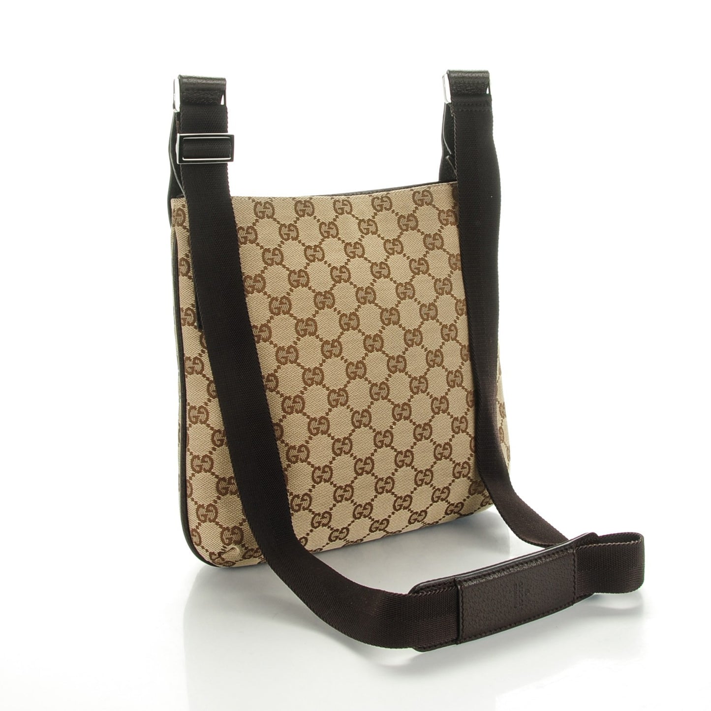Monogram Flat Messenger Bag Dark Brown