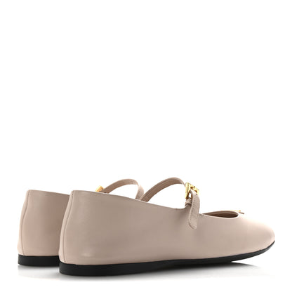 Prada Nappa Triangle Logo Ballerina Flats 37 Powder Pink 5 of 10