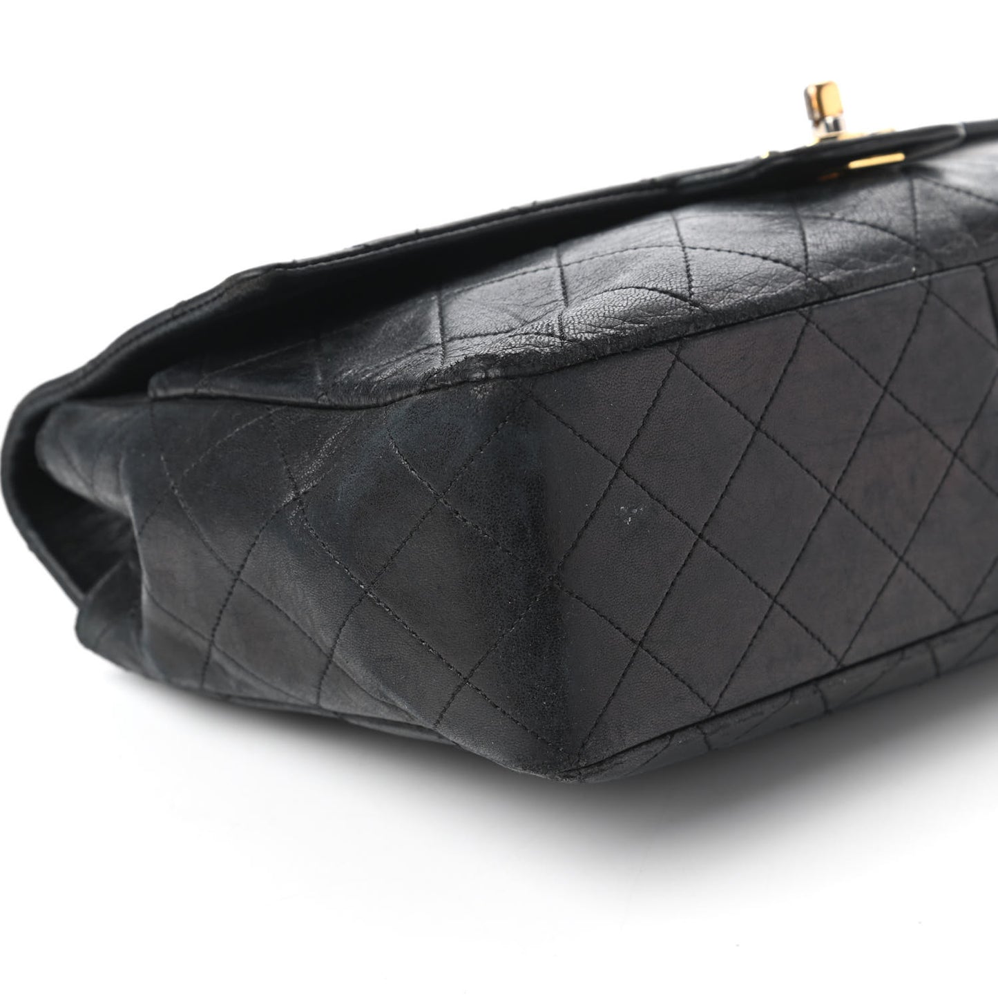 Lambskin Medium Single Flap Black