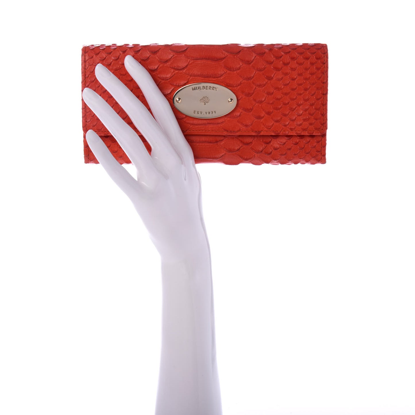 Silky Snake Print Continental Wallet Flame
