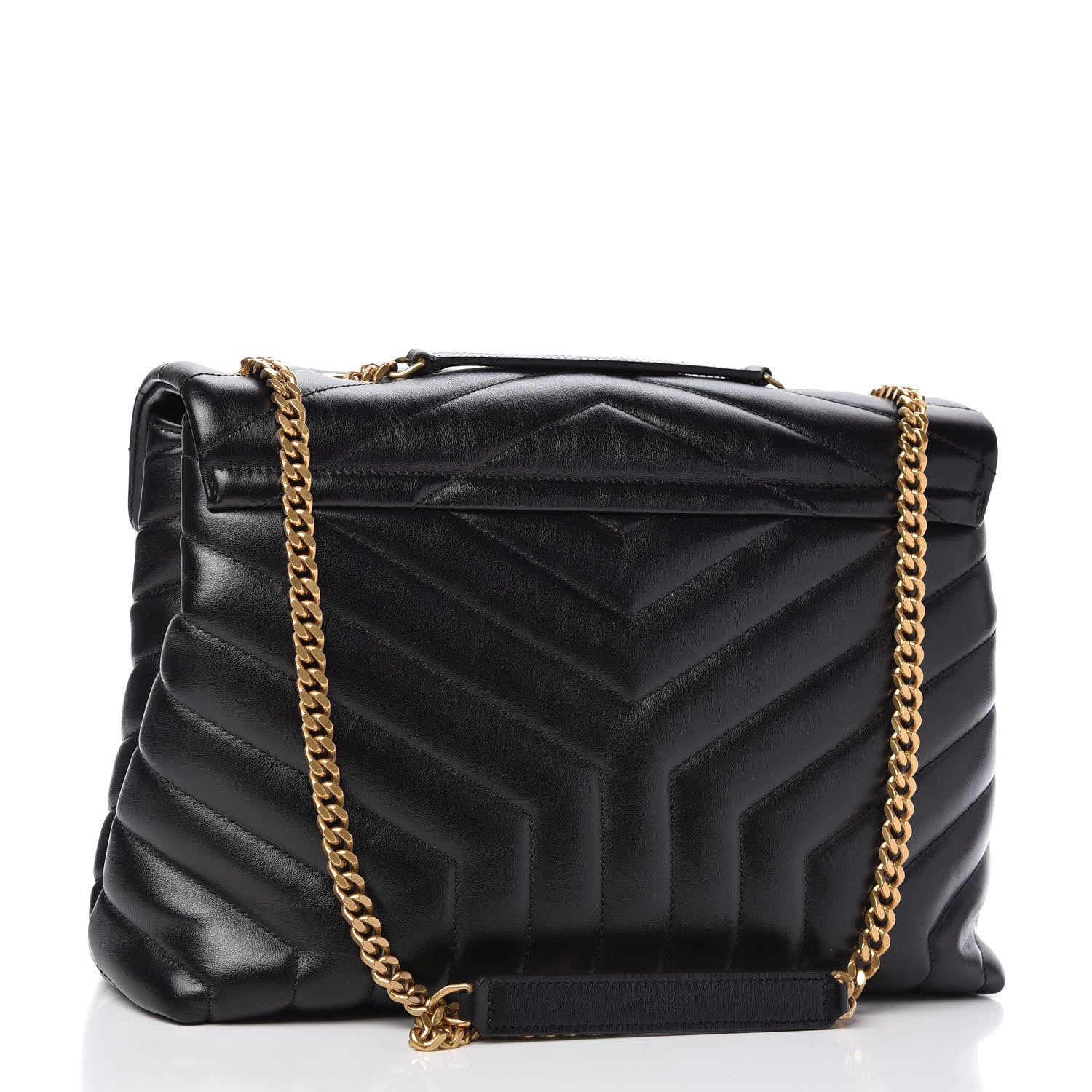 Saint Laurent Calfskin Y Quilted Monogram Medium Loulou Chain Satchel Black 3 of 10