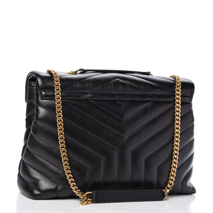 Saint Laurent Calfskin Y Quilted Monogram Medium Loulou Chain Satchel Black 3 of 10
