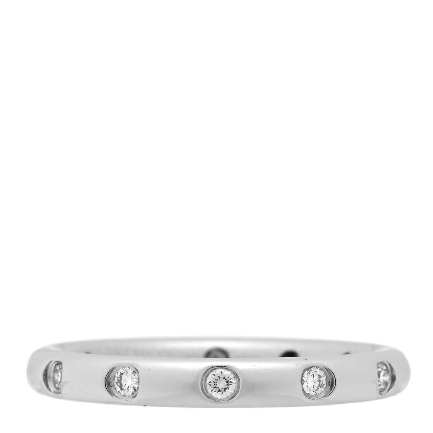 Platinum Diamond Bezet Band Ring 50 5.5