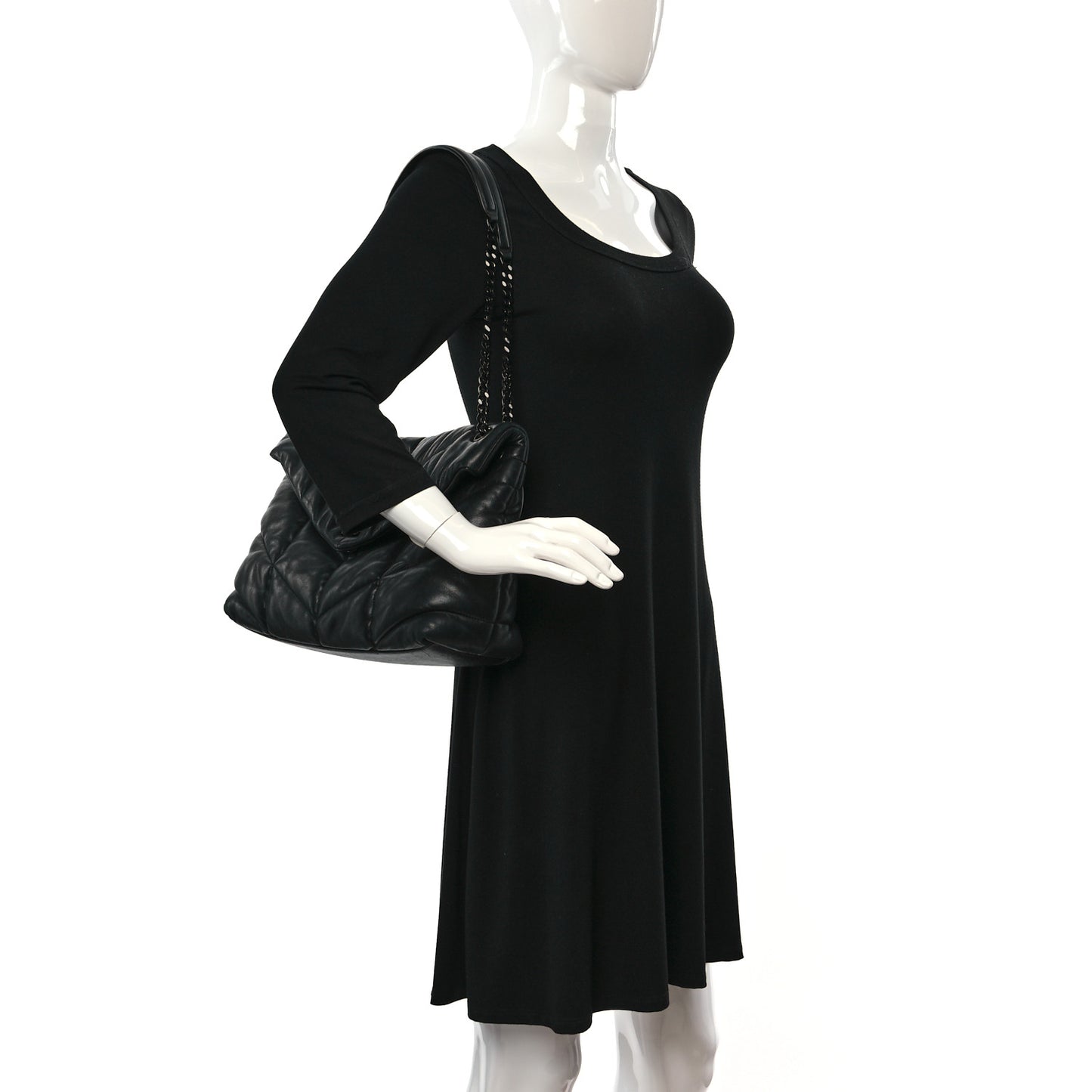 Sequin Embroidered Single Flap Black Silver