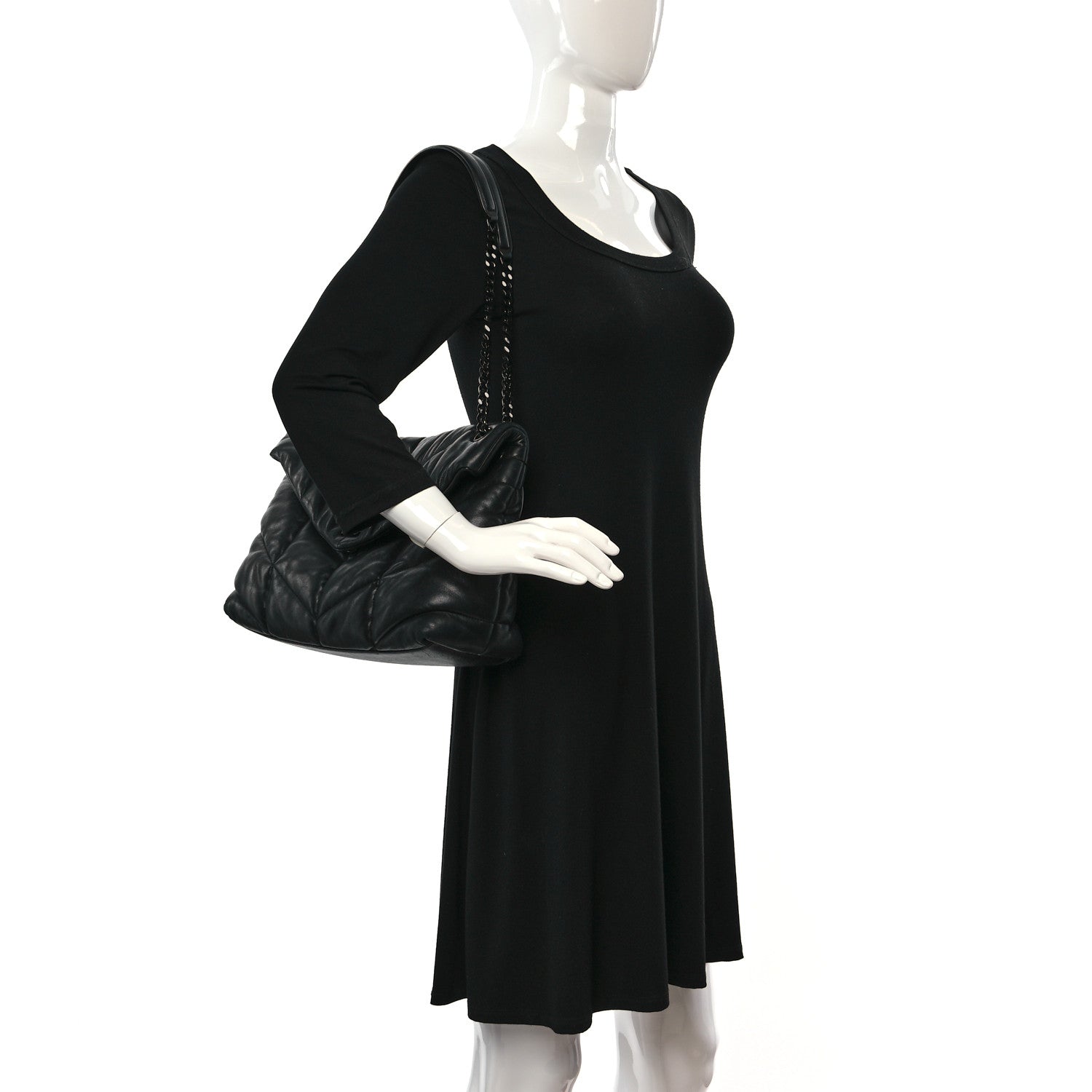 Chanel Sequin Embroidered Single Flap Black Silver 4 of 9