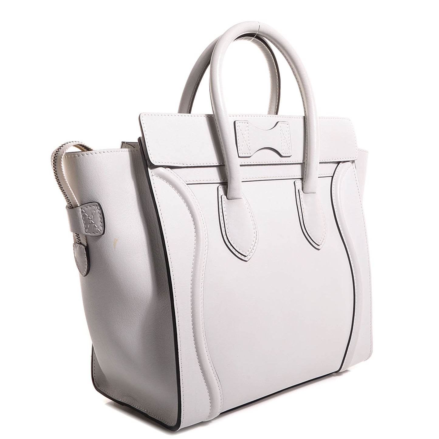 Smooth Calfskin Mini Luggage White Black