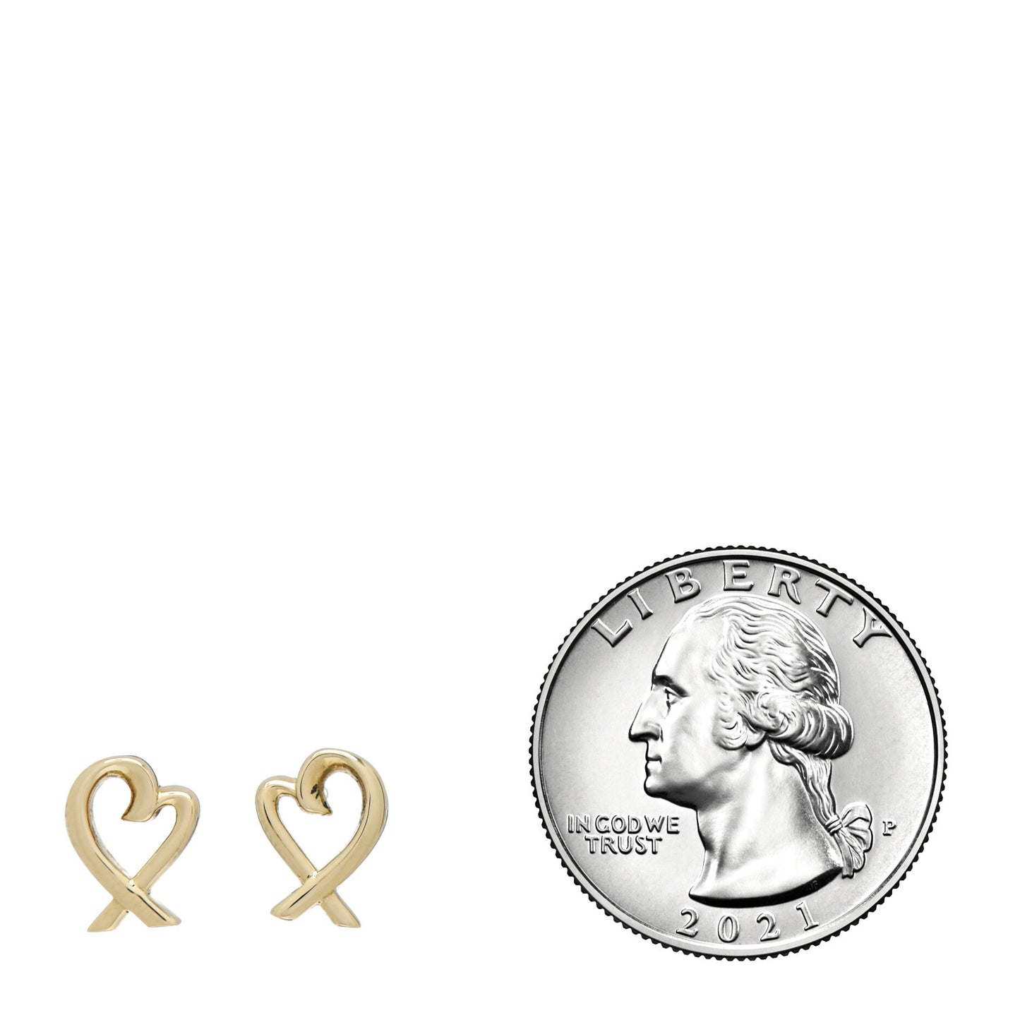 18K Yellow Gold Mini Paloma Picasso Loving Heart Earrings