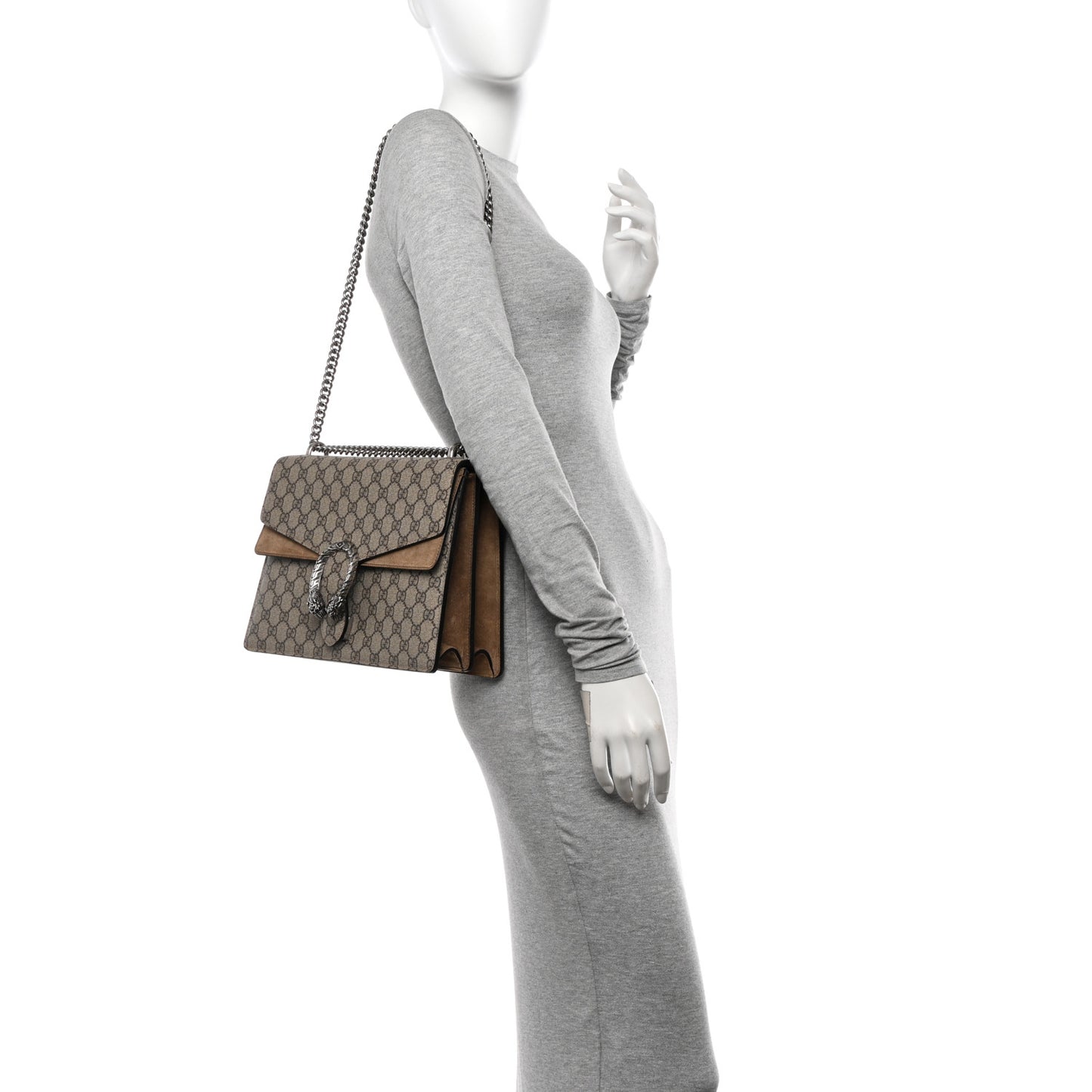 GG Supreme Monogram Medium Dionysus Shoulder Bag Taupe
