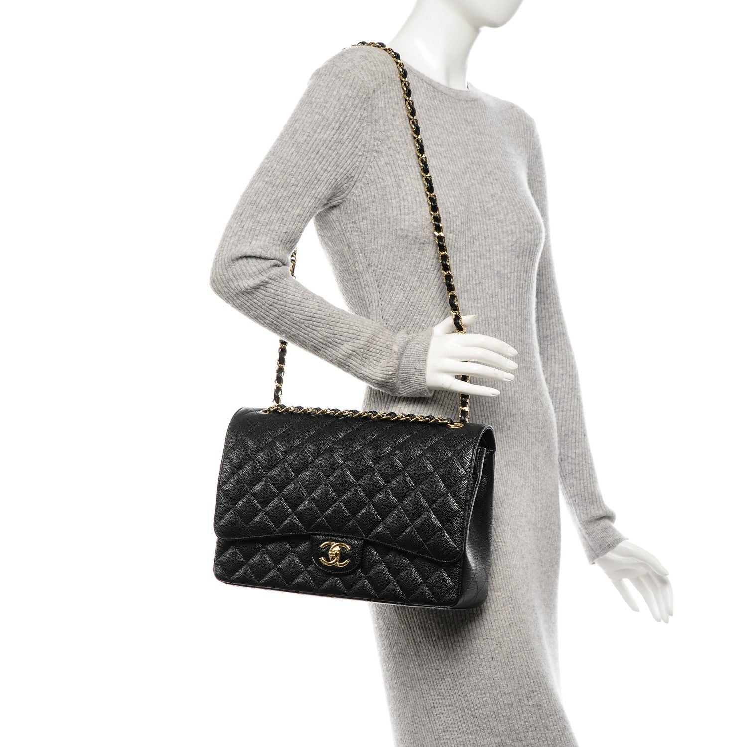 Chanel Caviar Quilted Maxi Double Flap Black 2 of 7