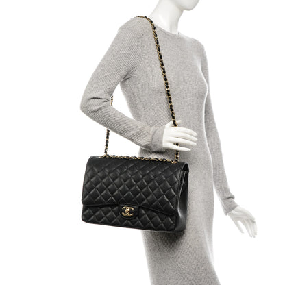 Chanel Caviar Quilted Maxi Double Flap Black 2 of 7