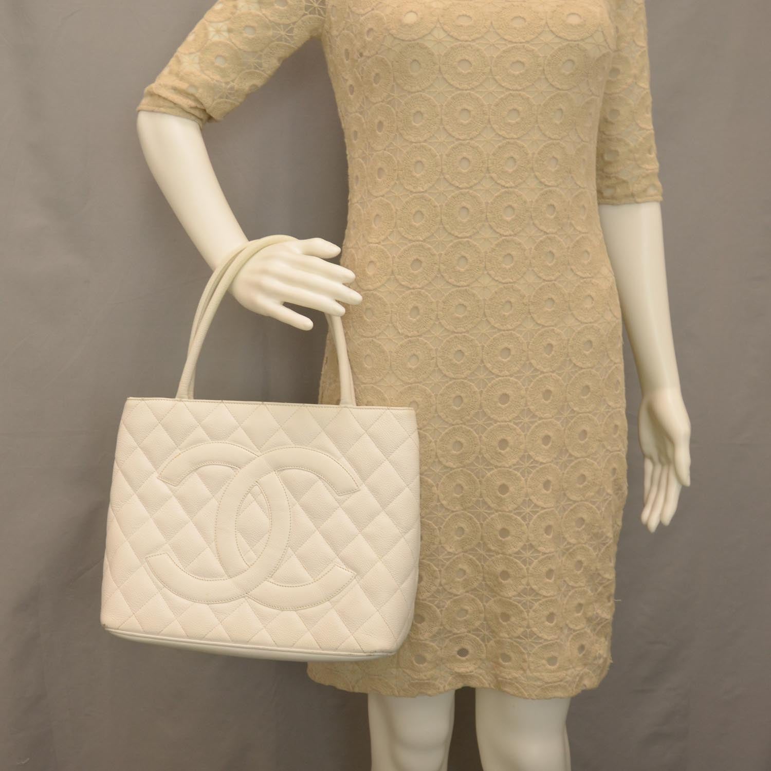 Chanel Caviar Medallion Tote White 2 of 10