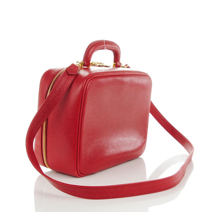 Chanel Caviar CC Vanity Cosmetic Case Red 3 of 9