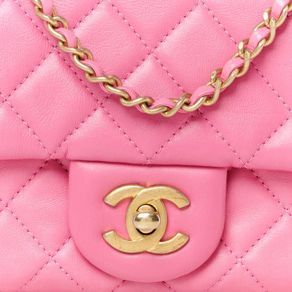 Chanel Lambskin Quilted Mini Pearl Crush Flap Pink 9 of 11